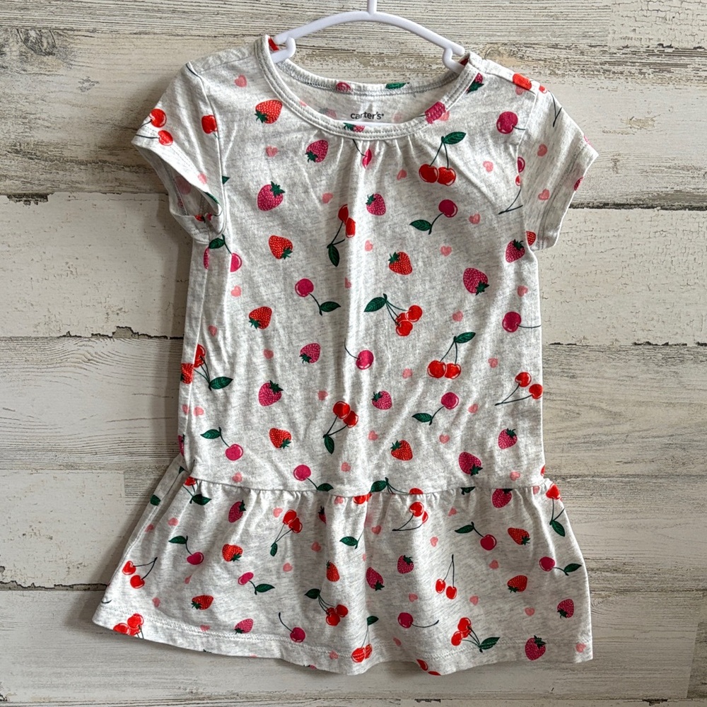 ❤️ PICK 4/$20 Carter's Strawberry and cherries Print Dress - Pink and Green